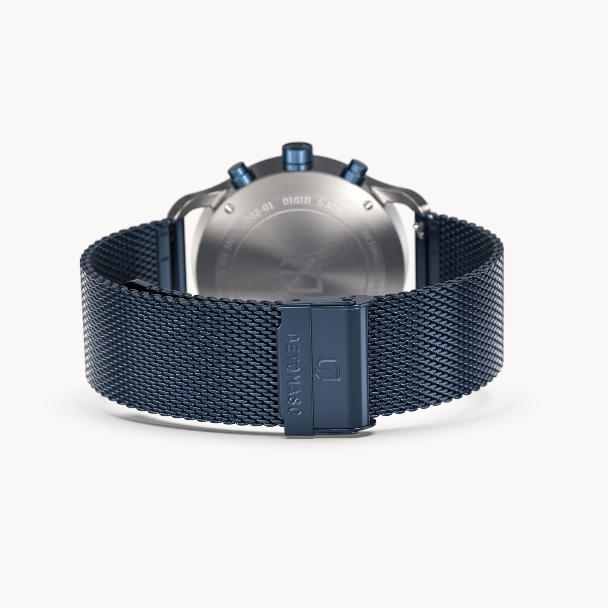 SORPASSO CHRONOGRAPH MACCHINA SILVER - Mesh Dark blue Brushed - Detomaso Watches