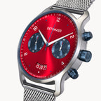 SORPASSO CHRONOGRAPH MACCHINA SILVER - Mesh Silver Brushed - Detomaso Watches