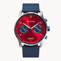 SORPASSO CHRONOGRAPH MACCHINA SILVER - Ocean Plastic Dark blue Woven - Detomaso Watches