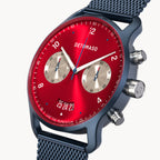 SORPASSO CHRONOGRAPH MACCHINA BLUE - Mesh Dark blue Brushed - Detomaso Watches