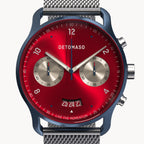 SORPASSO CHRONOGRAPH MACCHINA BLUE - Mesh Silver Brushed - Detomaso Watches