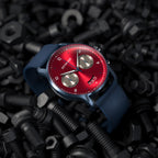 SORPASSO CHRONOGRAPH MACCHINA BLUE - Ocean Plastic Dark blue Woven - Detomaso Watches