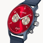 SORPASSO CHRONOGRAPH MACCHINA BLUE - Ocean Plastic Dark blue Woven - Detomaso Watches