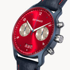 SORPASSO CHRONOGRAPH MACCHINA BLUE - Leather Blue Red Classic - Detomaso Watches