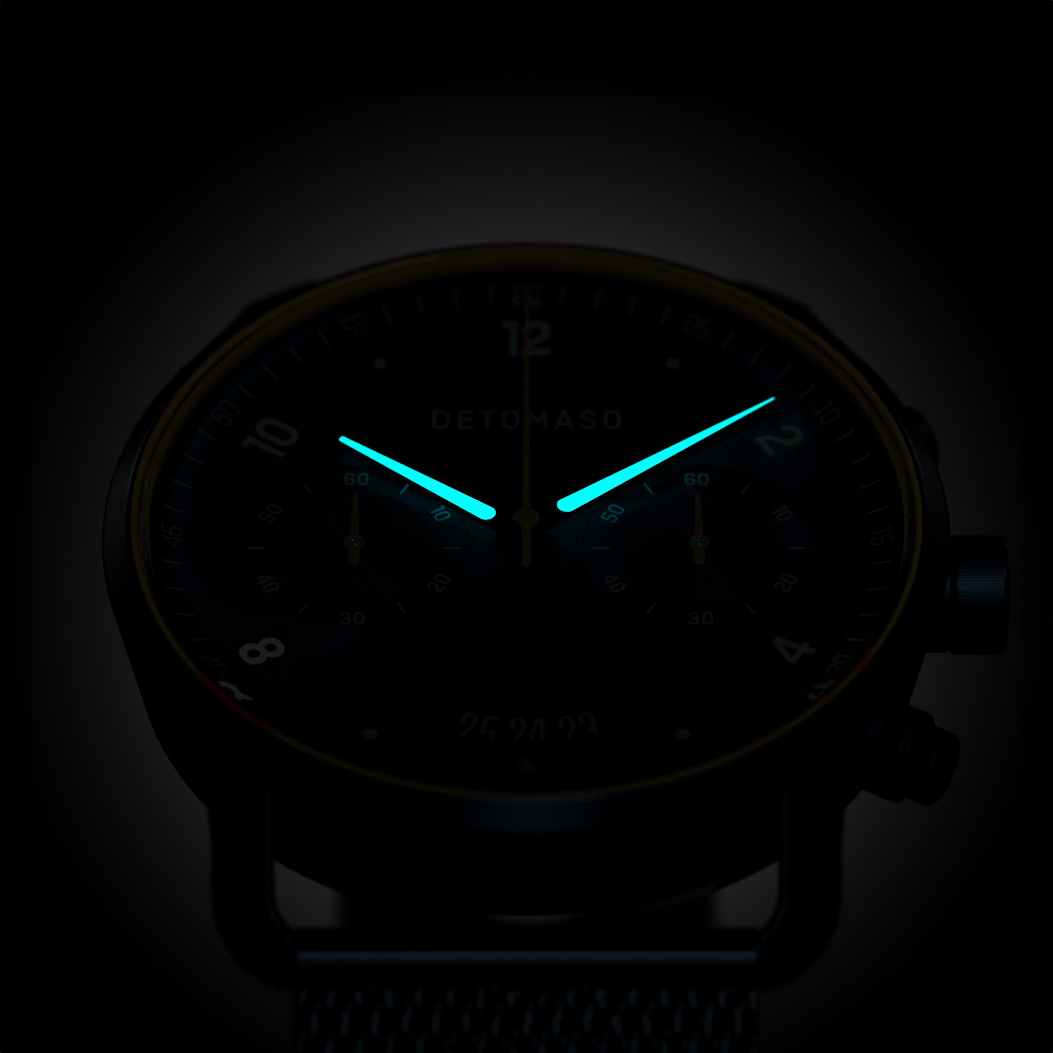 SORPASSO CHRONOGRAPH VELOCITÁ BLUE YELLOW - Mesh Dark blue Brushed - Detomaso Watches