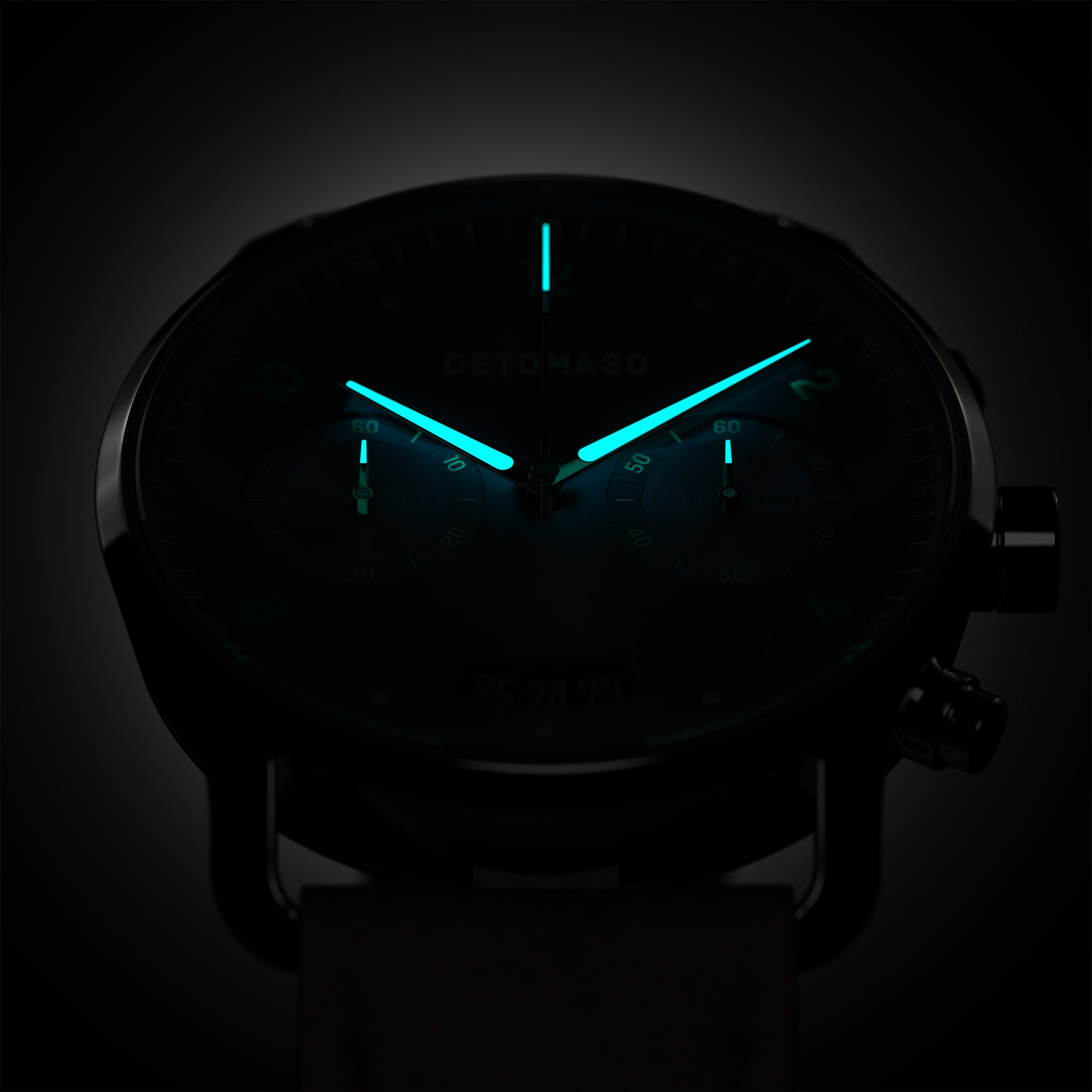 SORPASSO CHRONOGRAPH SILVER BLUE - Leather Brown Classic - Detomaso Watches