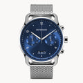 SORPASSO CHRONOGRAPH SILVER BLUE - Mesh Silver Glossy - Detomaso Watches