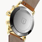 SORPASSO CHRONOGRAPH GOLD BLUE - Leather Brown Classic - Detomaso Watches