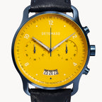 SORPASSO CHRONOGRAPH GIALLO BLU  - Leather Dark blue Classic - Detomaso Watches