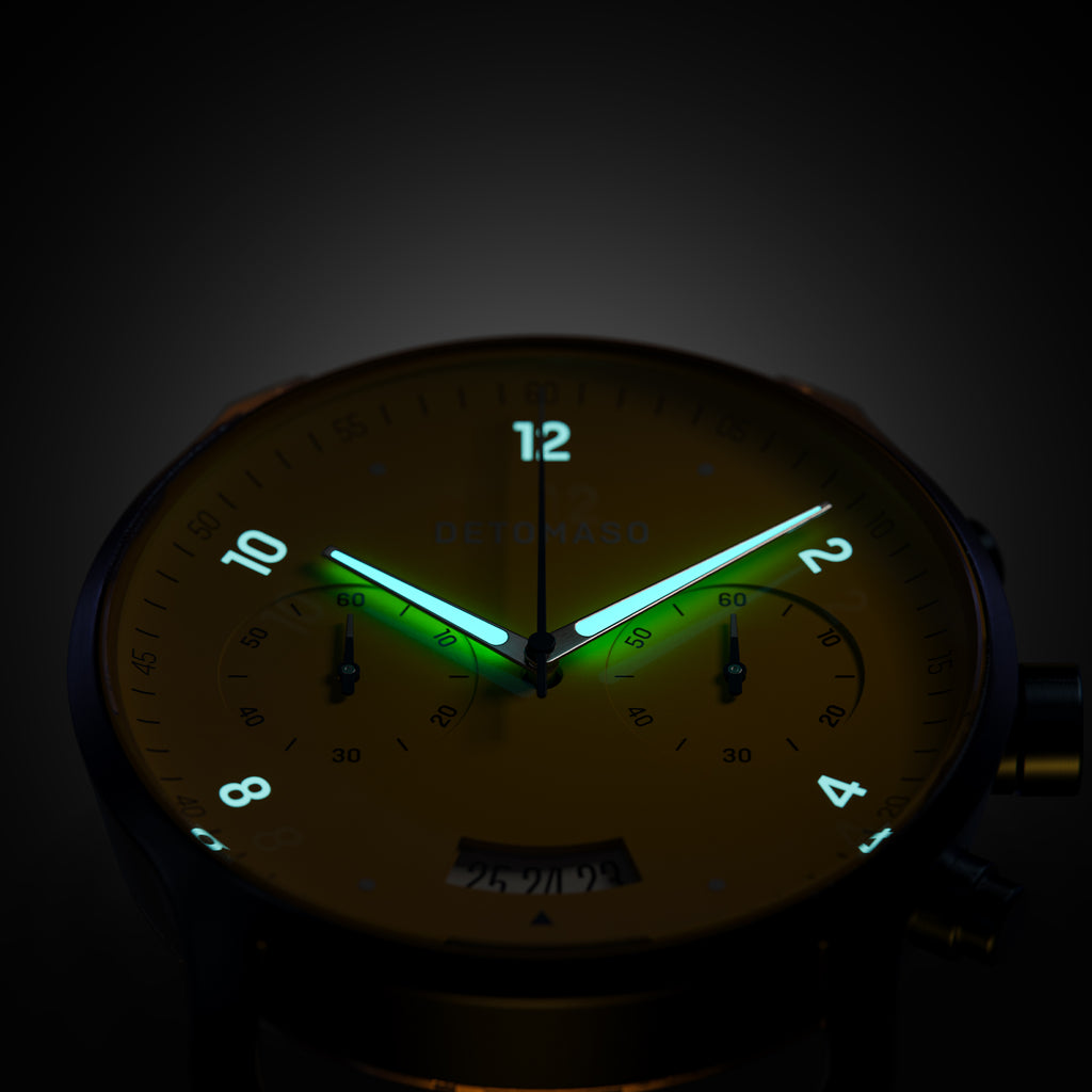 SORPASSO CHRONOGRAPH GIALLO BLU  - Ocean Plastic Dark blue Woven - Detomaso Watches