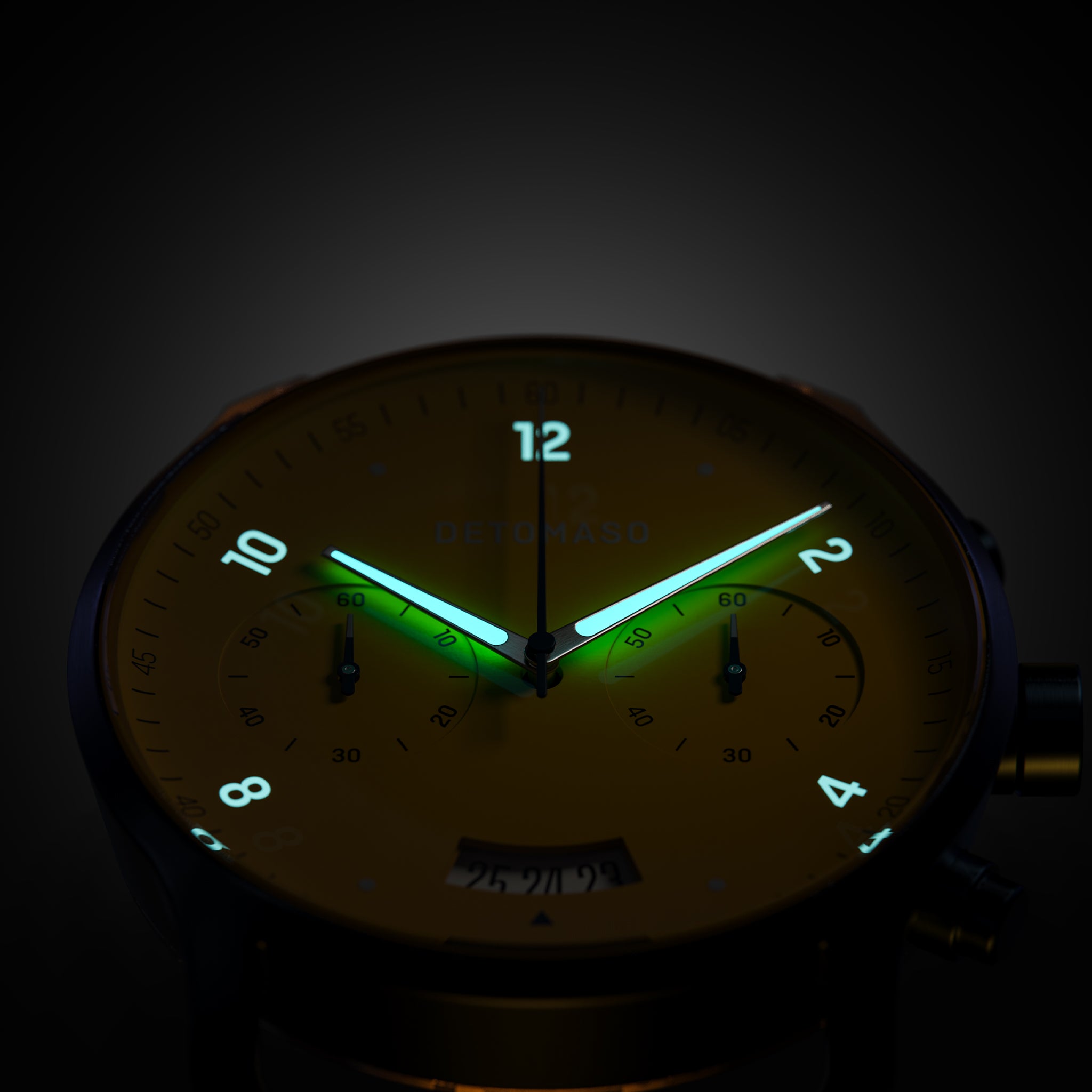SORPASSO CHRONOGRAPH GIALLO BLU  - Ocean Plastic Dark blue Woven - Detomaso Watches