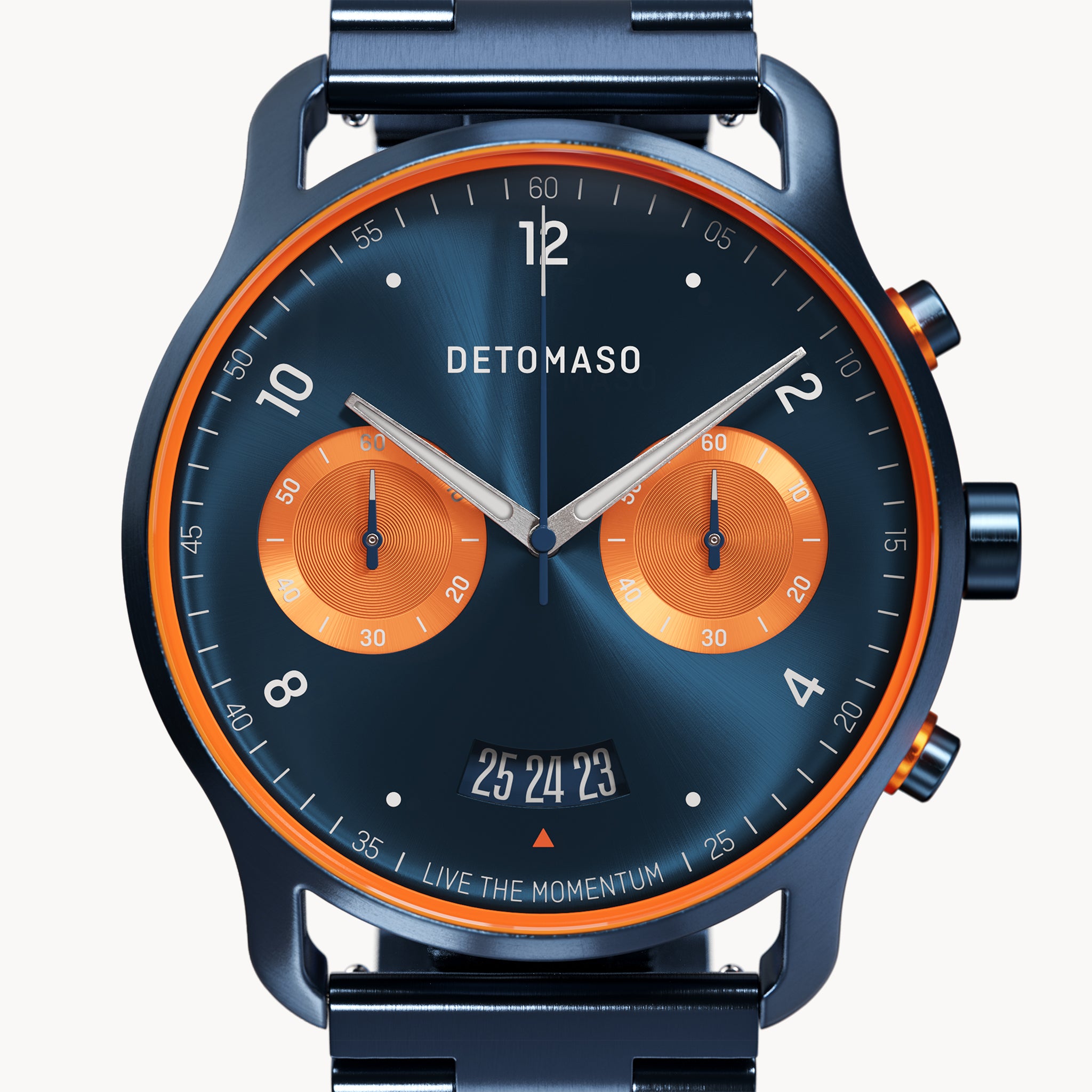 SORPASSO CHRONOGRAPH VELOCITÀ DUE  - Stainless steel Dark blue Brushed - Detomaso Watches