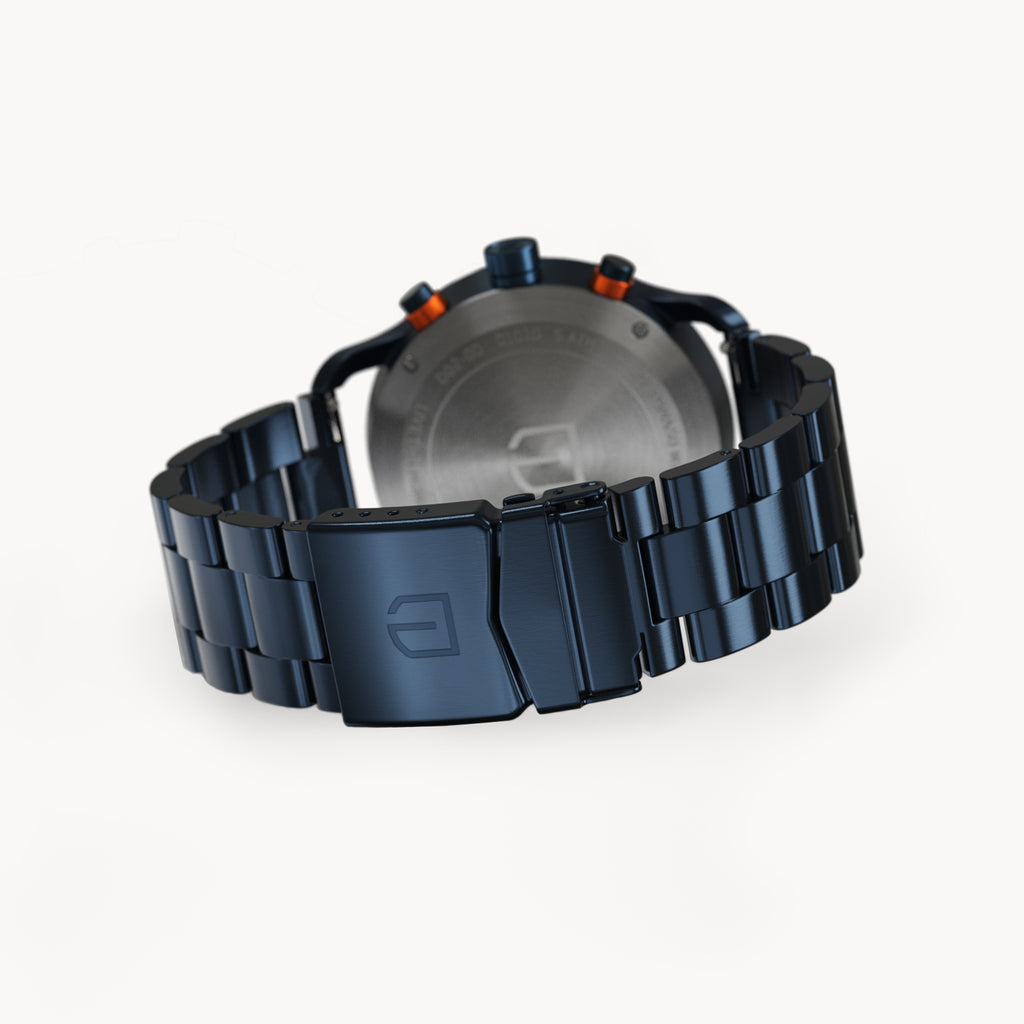 SORPASSO CHRONOGRAPH VELOCITÀ DUE  - Stainless steel Dark blue Brushed - Detomaso Watches