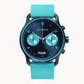SORPASSO CHRONO BLUE ICE - Ocean Plastic Turquoise Woven - Detomaso Watches