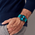 SORPASSO CHRONO BLUE ICE - Ocean Plastic Turquoise Woven - Detomaso Watches