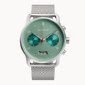 SORPASSO CHRONO MATTE GREEN - Mesh Silver Matte - Detomaso Watches