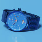 SORPASSO CHRONO MATTE BLUE - Mesh Dark Blue Brushed - Detomaso Watches