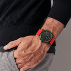SORPASSO CHRONO GRAY MINT - Ocean Plastic Red Woven - Detomaso Watches