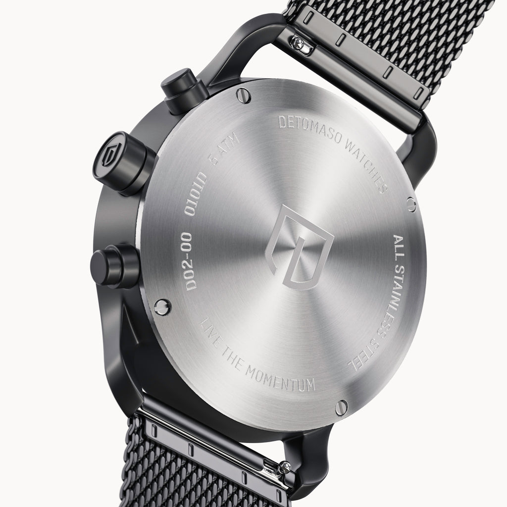 SORPASSO CHRONO GRAY MINT - Mesh Black Matte - Detomaso Watches