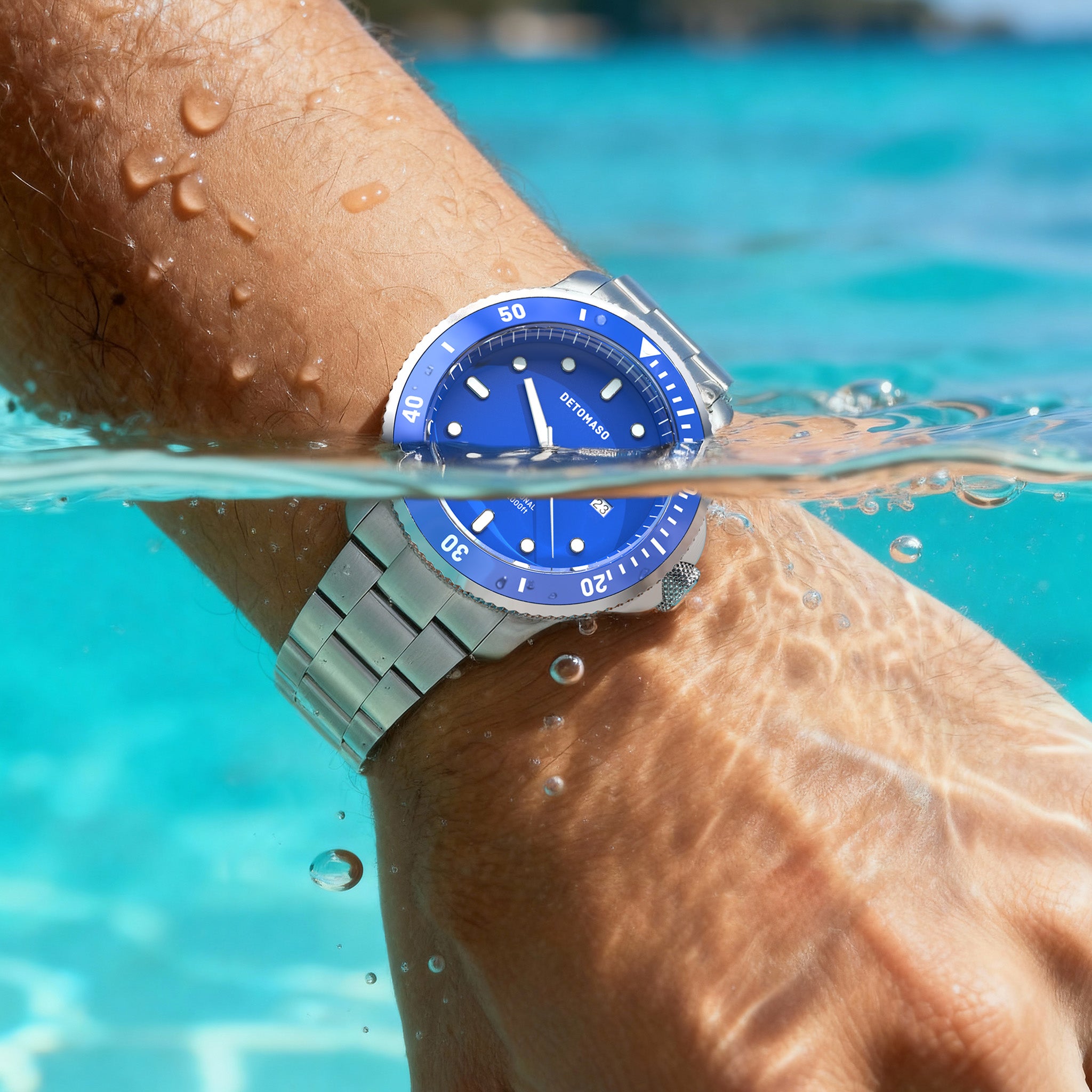 San Remo Diver – Silver Blue