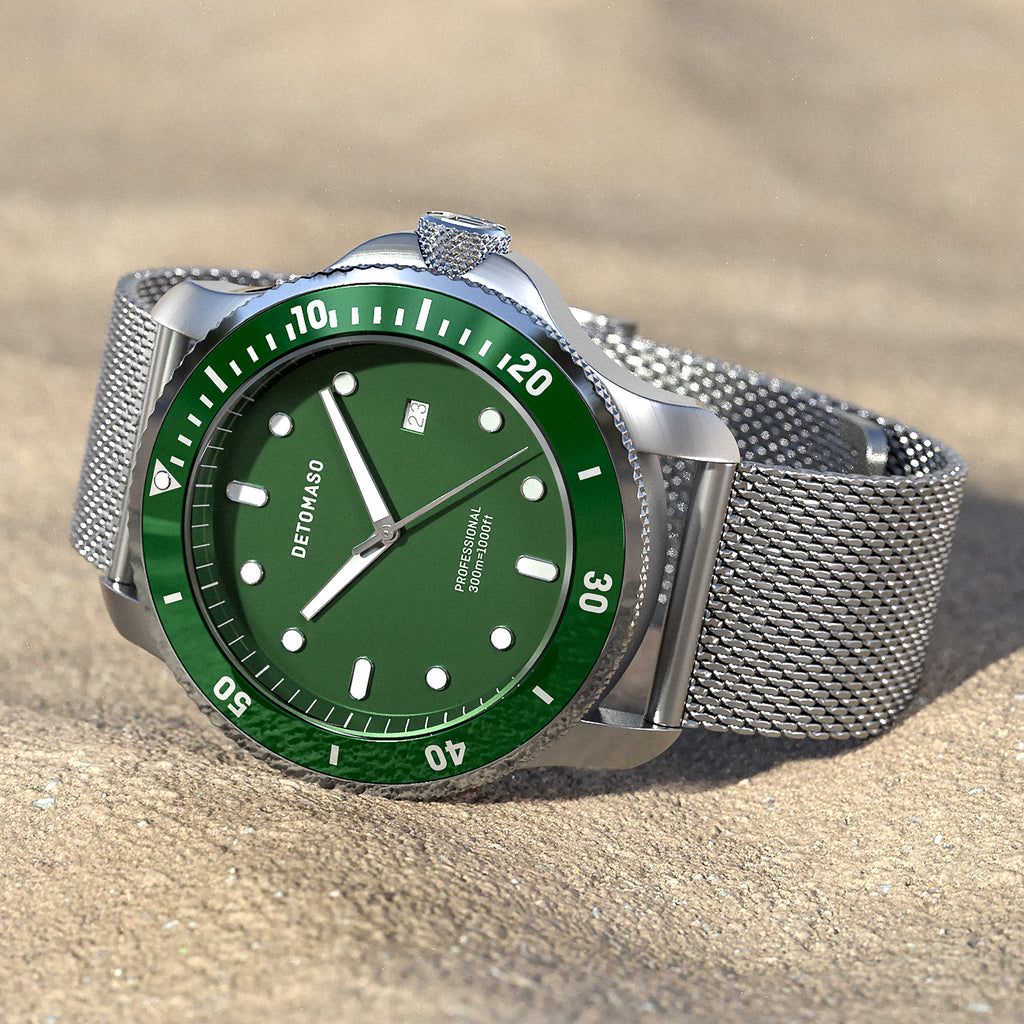 San Remo Diver – Silver Green