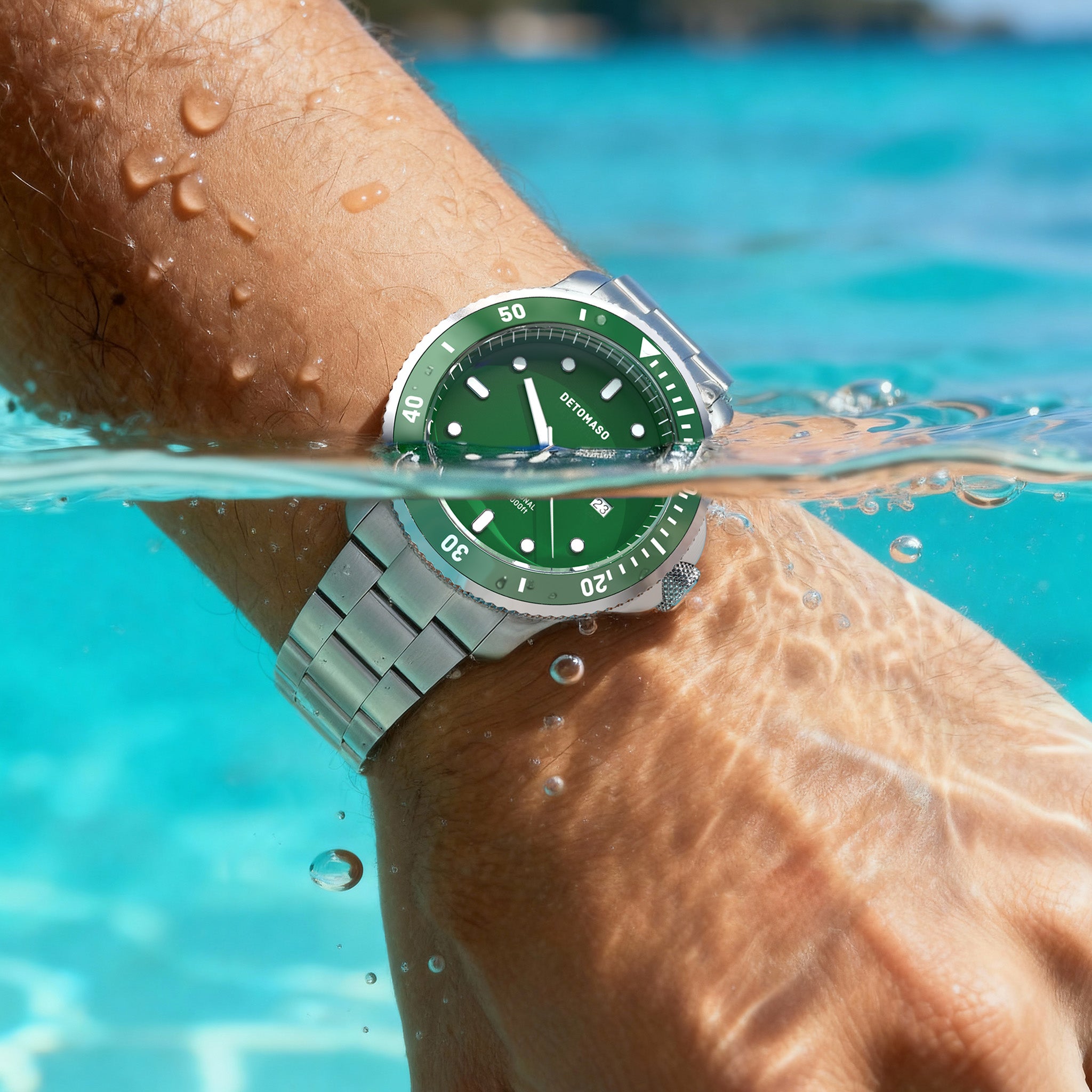 San Remo Diver – Silver Green