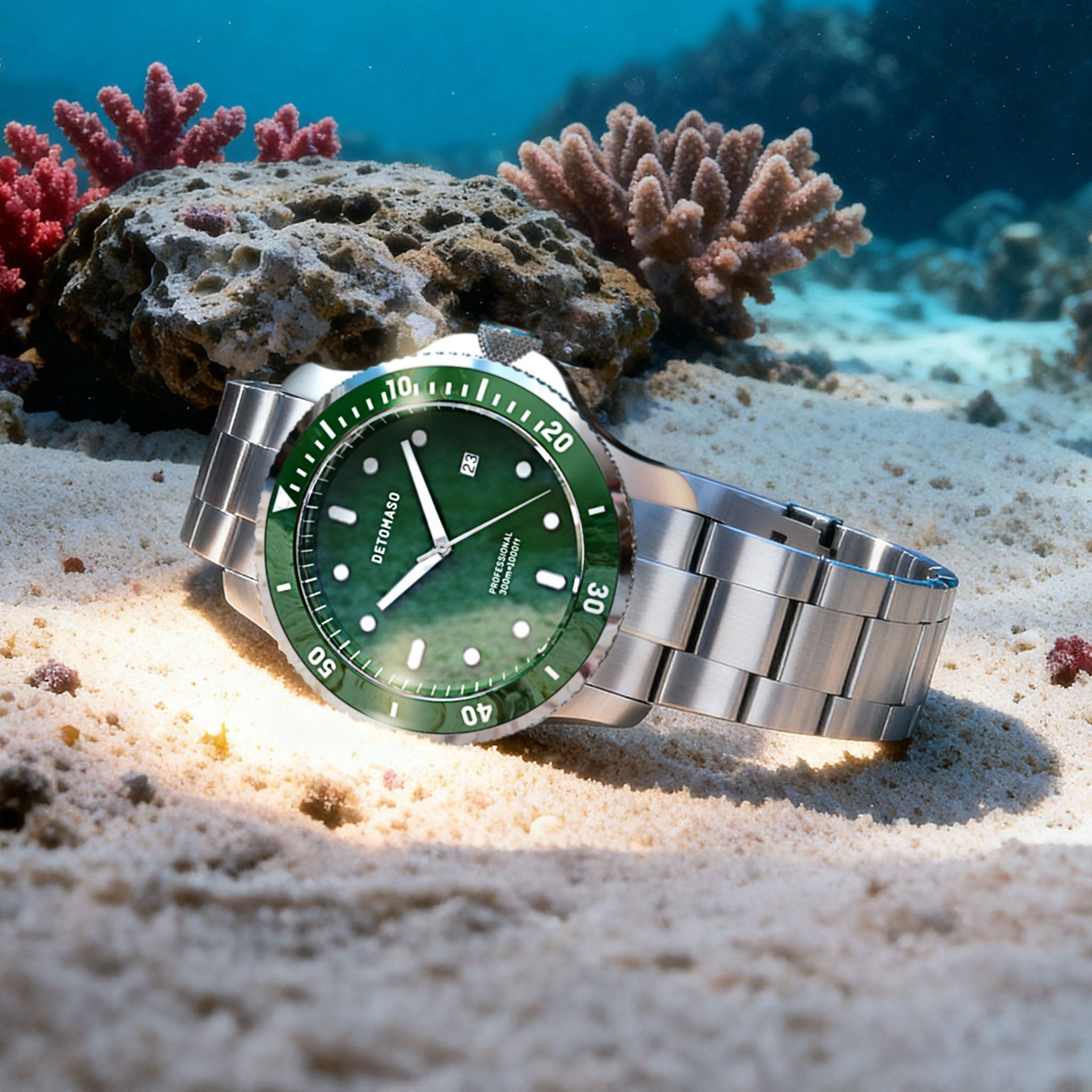 San Remo Diver – Silver Green