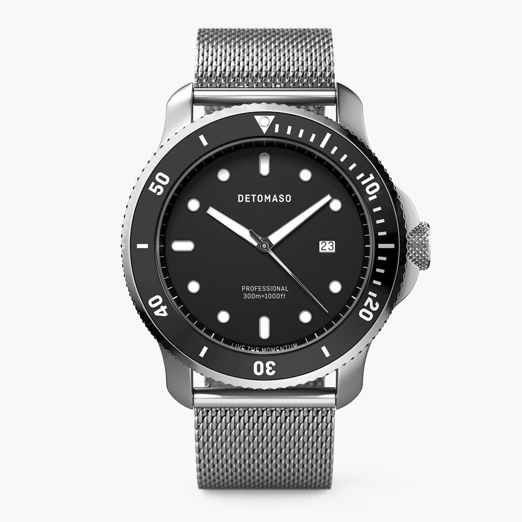 San Remo Diver – Silver Black