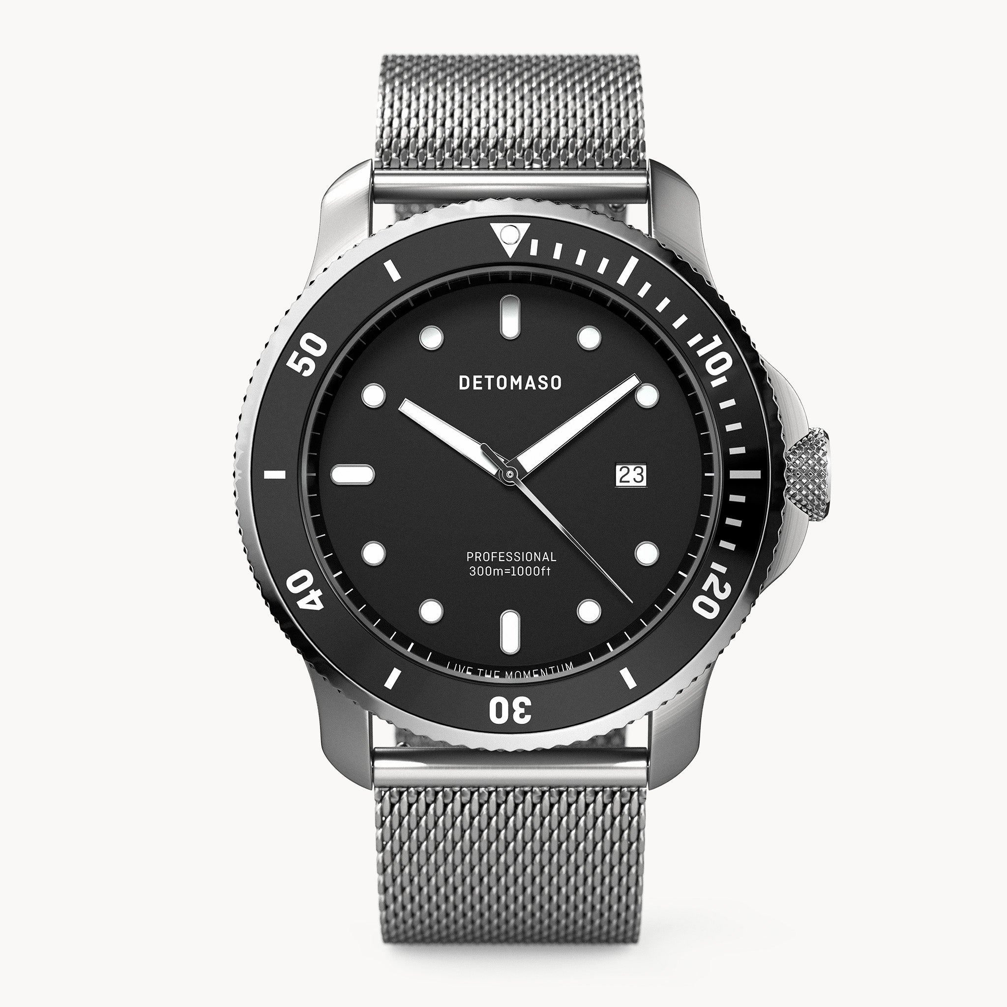 San Remo Diver – Silver Black