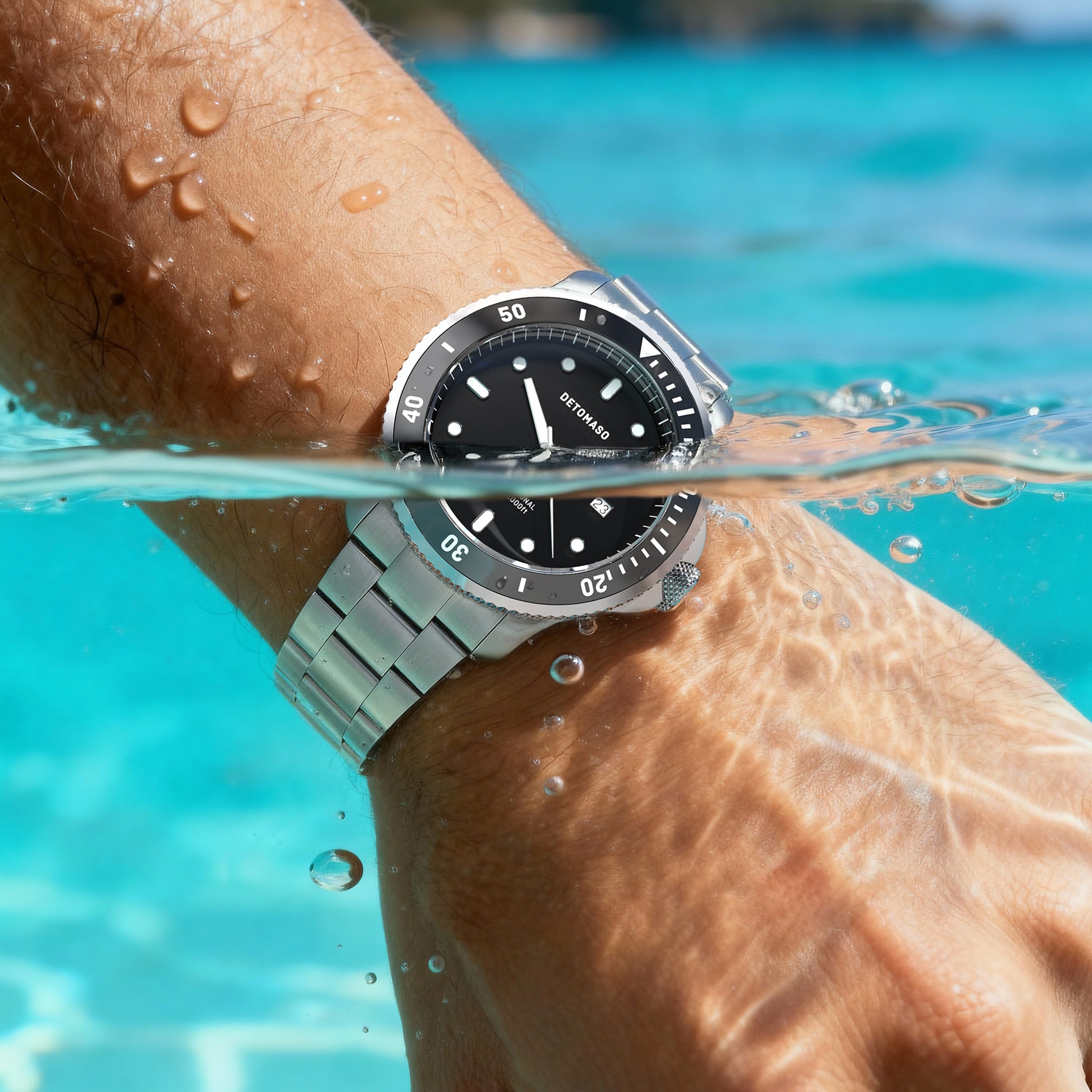 San Remo Diver – Silver Black