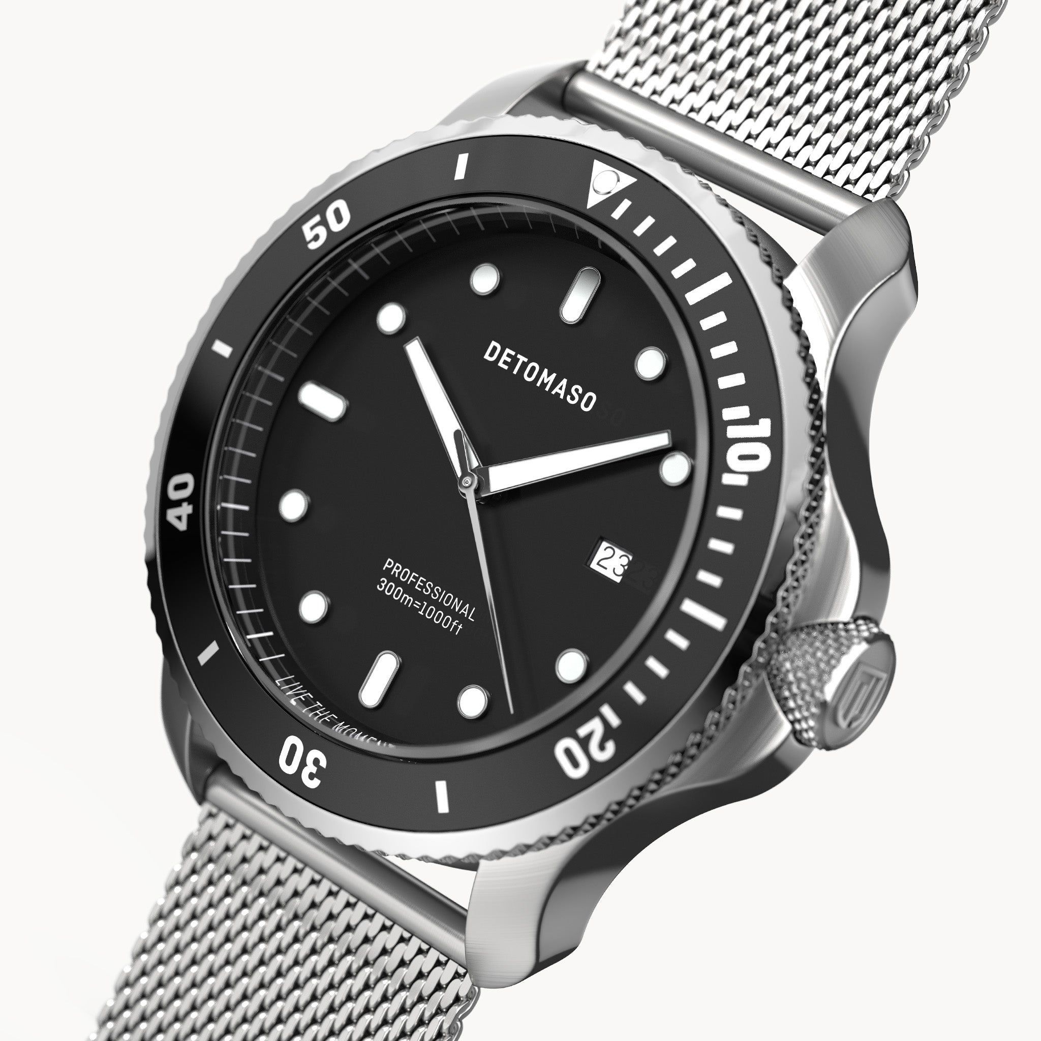 San Remo Diver – Silver Black