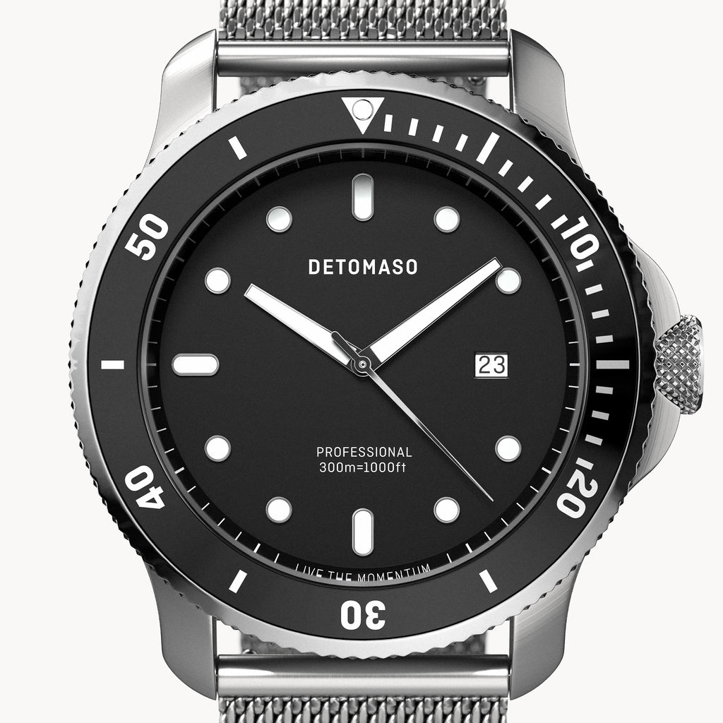 San Remo Diver – Silver Black