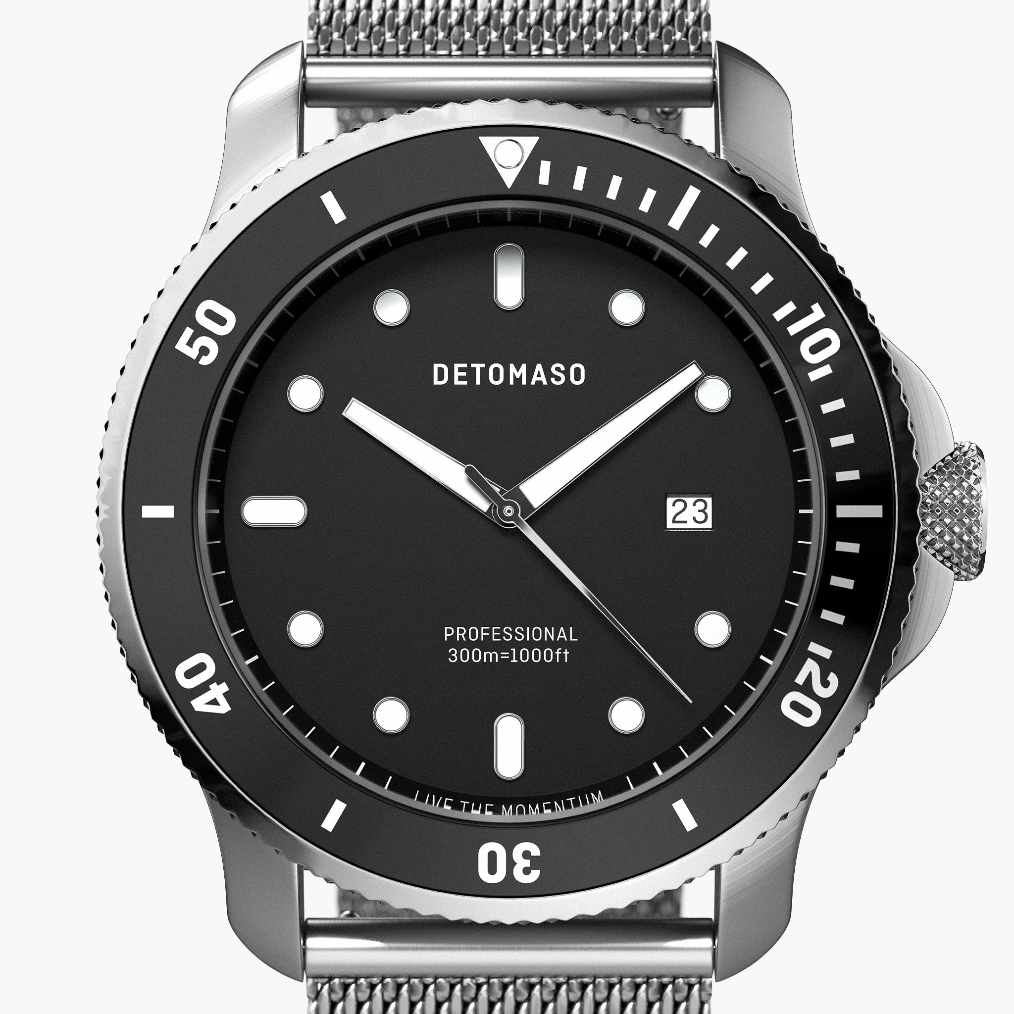 San Remo Diver – Silver Black