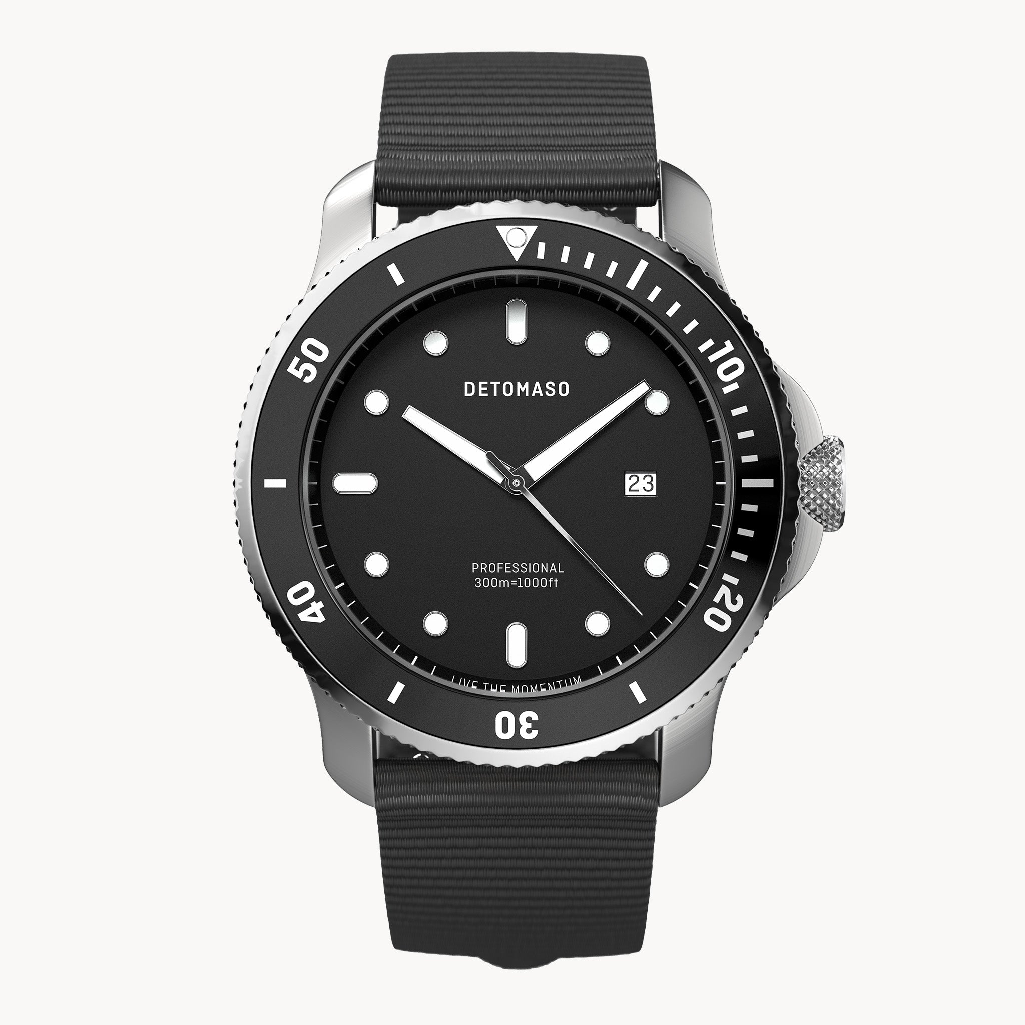 San Remo Diver – Silver Black