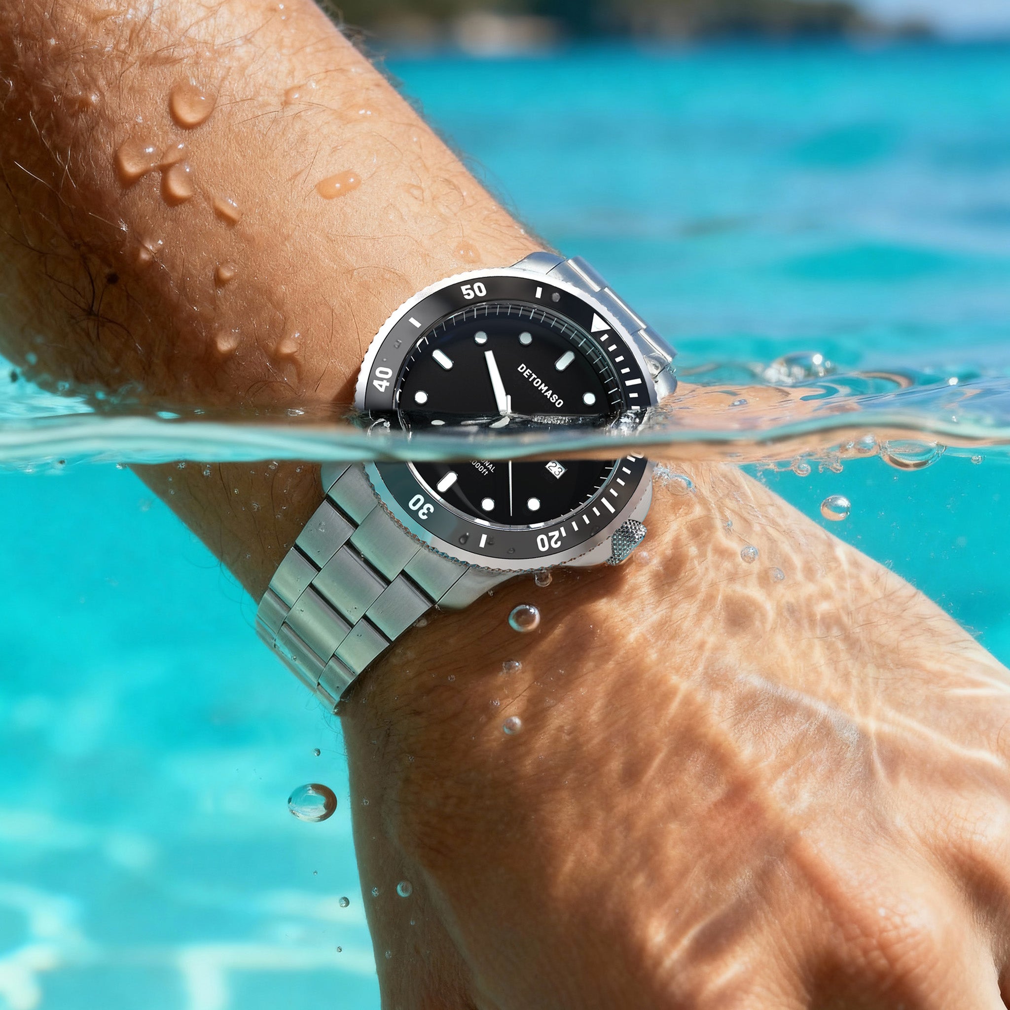 San Remo Diver – Silver Black