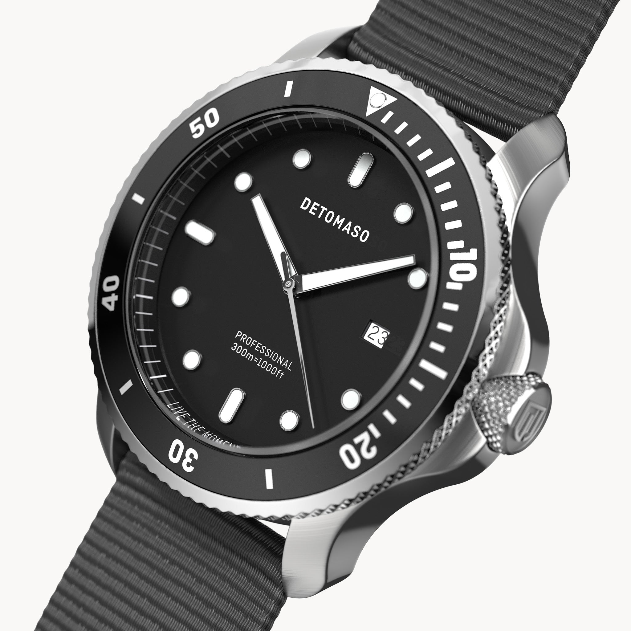 San Remo Diver – Silver Black