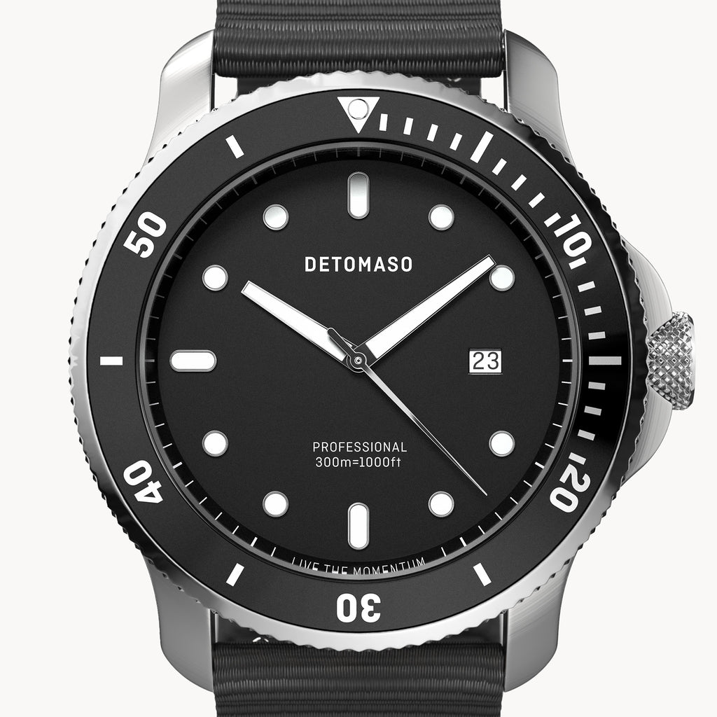 San Remo Diver – Silver Black