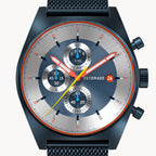 D10 CHRONOGRAPH LIMITED EDITION BLUE - Mesh Dark blue Brushed - Detomaso Watches