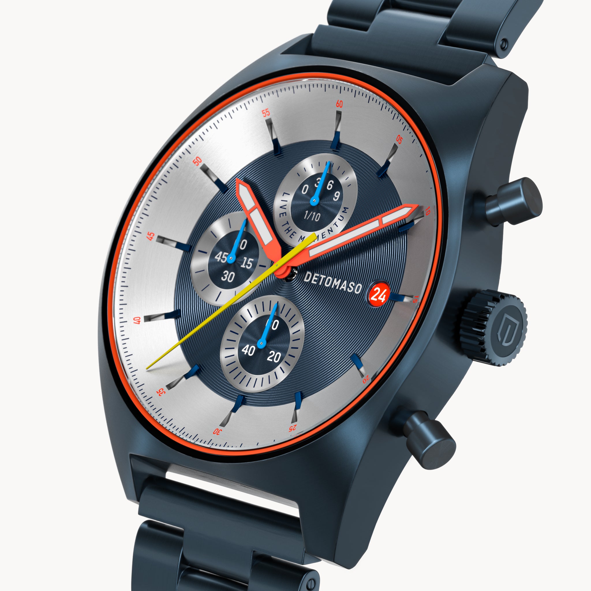 D10 CHRONOGRAPH LIMITED EDITION BLUE - Stainless steel Dark blue Brushed - Detomaso Watches