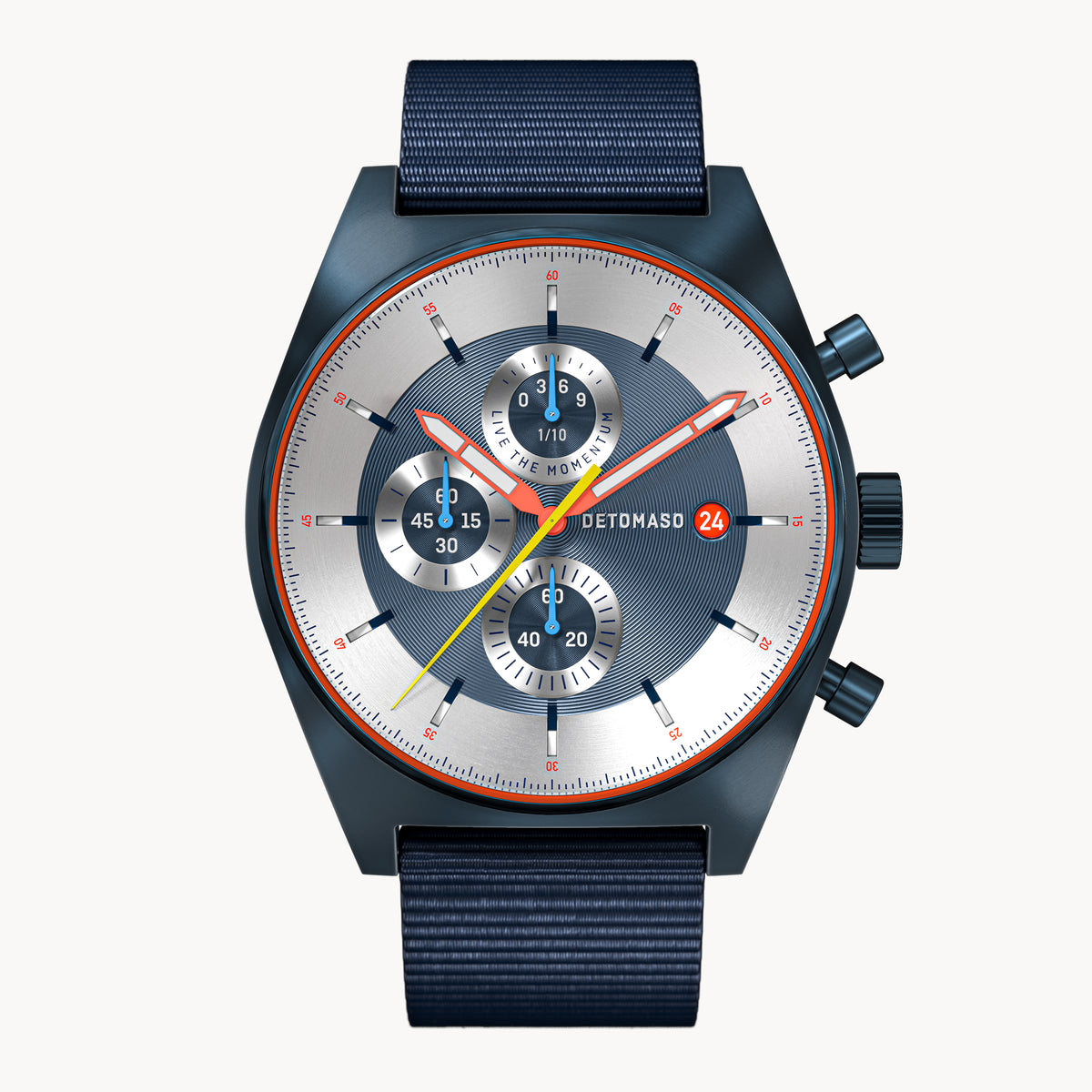 D10 CHRONOGRAPH LIMITED EDITION BLUE - Ocean Plastic Dark blue Woven - Detomaso Watches
