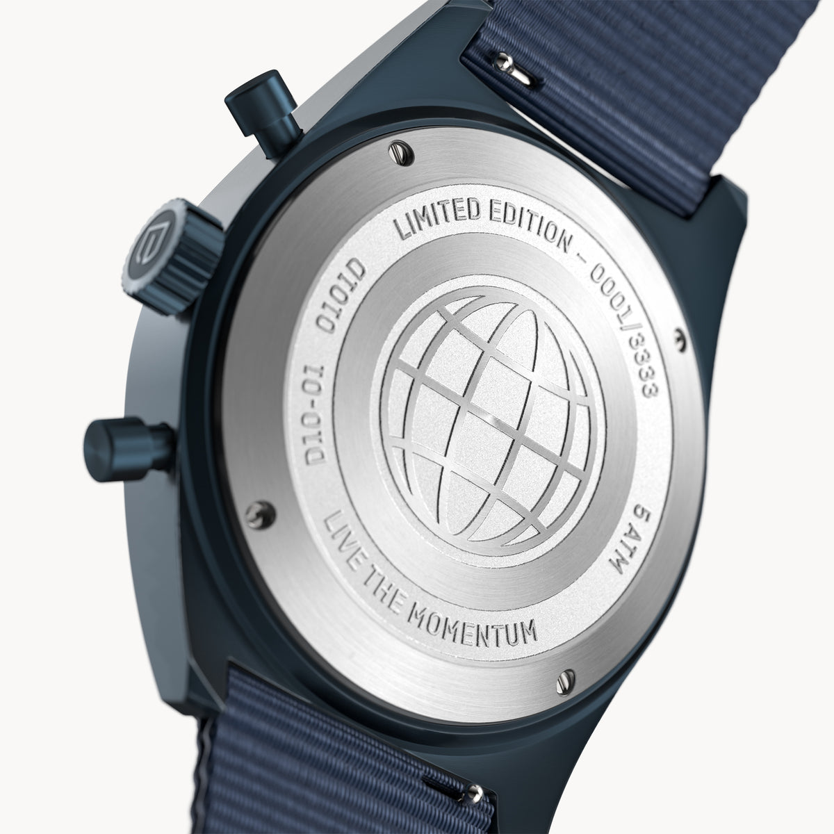 D10 CHRONOGRAPH LIMITED EDITION BLUE - Ocean Plastic Dark blue Woven - Detomaso Watches