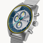 D10 CHRONOGRAPH LIMITED EDITION SILVER - Mesh Silver Brushed - Detomaso Watches