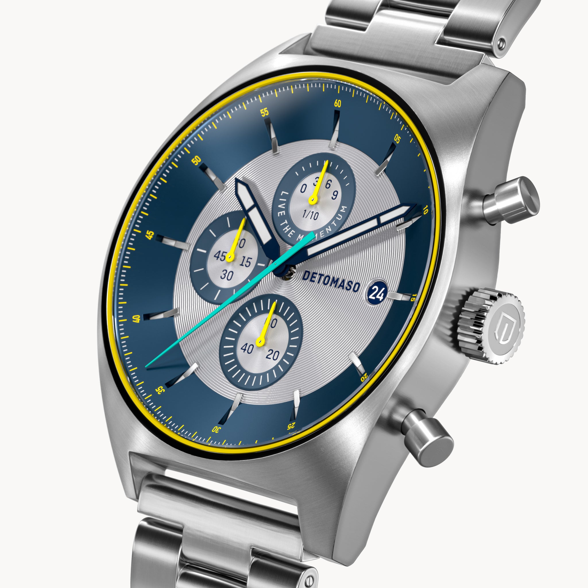 D10 CHRONOGRAPH LIMITED EDITION SILVER - Stainless steel Silver Brushed - Detomaso Watches