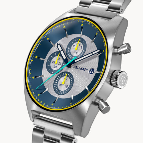 D10 CHRONOGRAPH LIMITED EDITION SILVER - Stainless steel Silver Brushed - Detomaso Watches