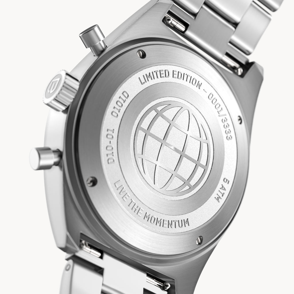 D10 CHRONOGRAPH LIMITED EDITION SILVER - Stainless steel Silver Brushed - Detomaso Watches
