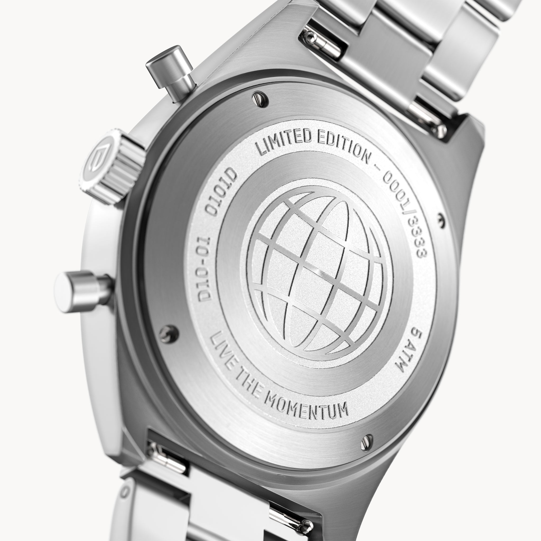 D10 CHRONOGRAPH LIMITED EDITION SILVER - Stainless steel Silver Brushed - Detomaso Watches