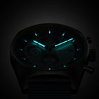 D10 CHRONOGRAPH LIMITED EDITION SILVER - Ocean Plastic Dark blue Woven - Detomaso Watches