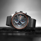 D10 CHRONOGRAPH LIMITED EDITION GRAY - Mesh Gray Brushed - Detomaso Watches
