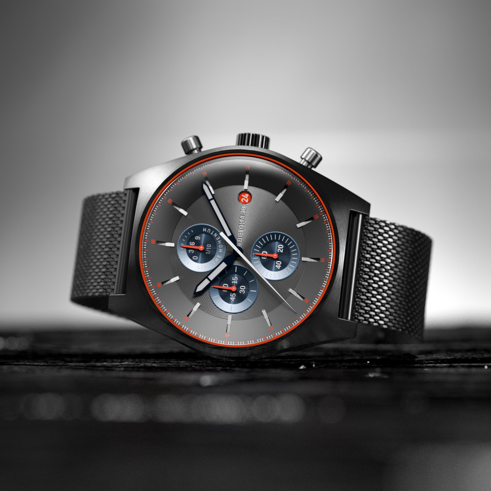 D10 CHRONOGRAPH LIMITED EDITION GRAY - Mesh Gray Brushed - Detomaso Watches