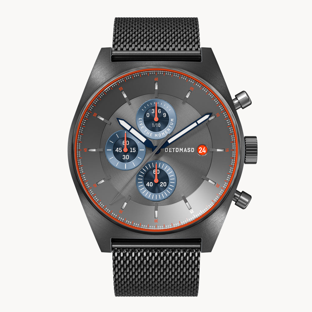D10 CHRONOGRAPH LIMITED EDITION GRAY - Mesh Gray Brushed - Detomaso Watches